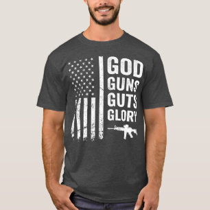 GOD PISTOLEN GUTS GLORY Patriotic Pro Pistool Amer T-shirt