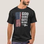 God Pistolen Guts Glory Patriottisch Christelijk P T-shirt (Voorkant)