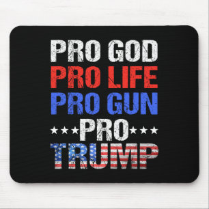 God Pro Life Pro Pistool Pro Trump - Patriottische Muismat
