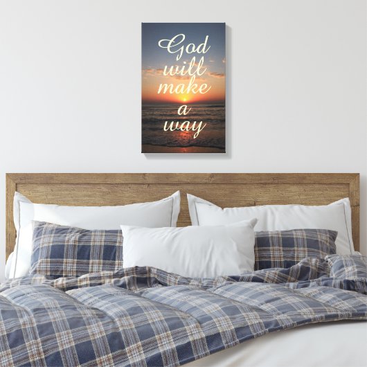 God Quote Canvas: God zal een weg maken Canvas Afdruk (Insitu (Slaapkamer))