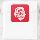 God red de koning vierkante sticker (Tas)