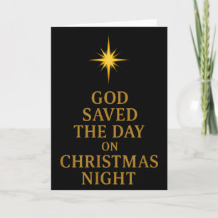 God redde de dag Kerstnacht Christelijk geloof Kaart