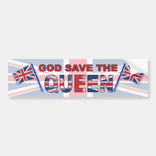 God redde de koningin bumpersticker
