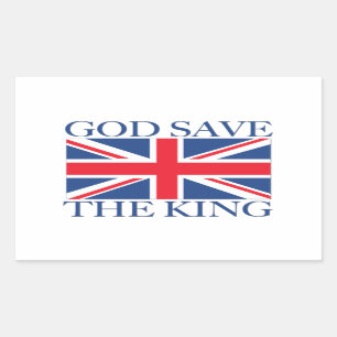 God redt de koning met Union Jack Rechthoekige Sticker