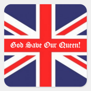 God redt onze koningin! vierkante sticker