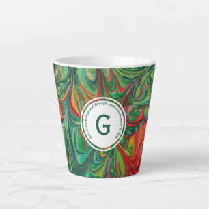 GOD REFUGE STERKTE Abstract Monogram, aangepast GR Latte Mok