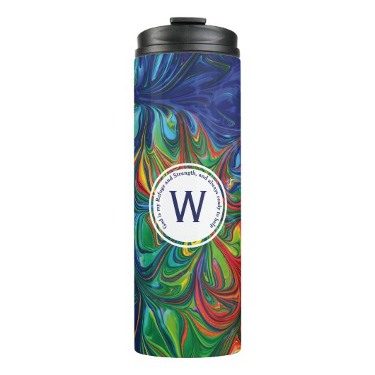 GOD REFUGE STERKTE Abstract Monogram Aangepaste BL Thermosbeker (Voorkant)