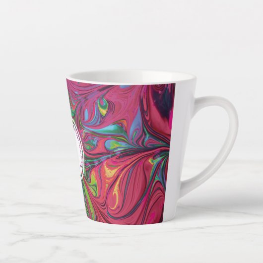 GOD REFUGE STERKTE Abstract Monogram Aangepaste PI Latte Mok (Rechts)