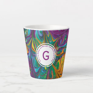 GOD REFUGE STERKTE Abstract Monogram PAARS Latte Mok