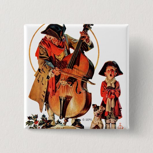 God Rest Ye Merrie Gentlemen Vierkante Button 5,1 Cm (Voorkant)