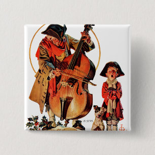 God Rest Ye Merrie Gentlemen Vierkante Button 5,1 Cm