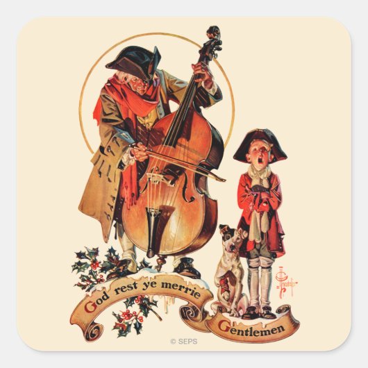 God Rest Ye Merrie Gentlemen Vierkante Sticker (Voorkant)