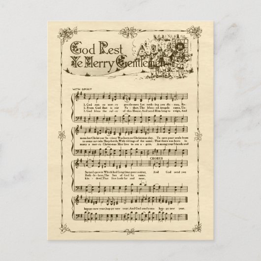 God Rest Ye Merry Gentlemen CC0604 Briefkaart (Voorkant)