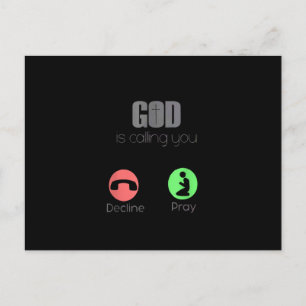 God roept u Aanbid Gebed Christelijk Jezus Liefde Uitnodiging Briefkaart