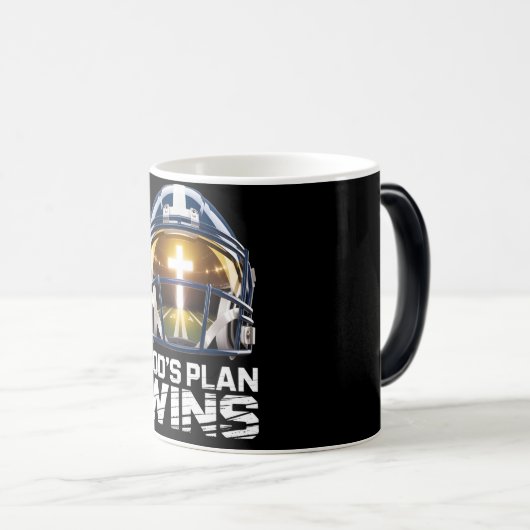 God’s Plan Football Helmet Morphing Mug Magische Mok (Voorkant rechts)