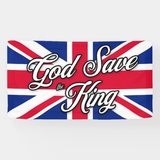 "God Save the King" op de vlag van de Britse Union Spandoek (Horizontaal)