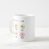 God Says I Am Affirmation Scripture Pastel Floral Koffiemok (Voorkant links)