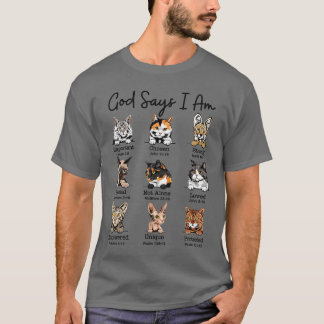 God Says I Am Cat Funny Cats Lover Bible Verse Chr T-shirt