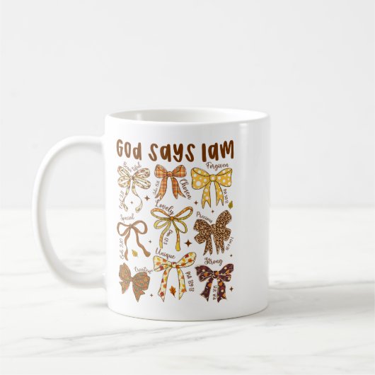 God Says I Am Fall Coquette Bow Thanksgiving Chris Koffiemok (Links)