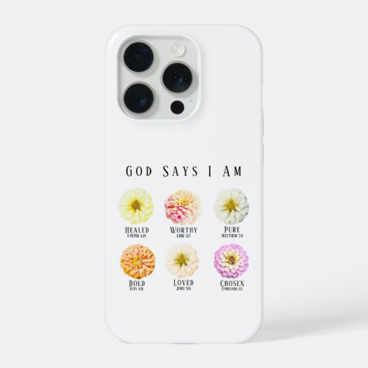 God Says I Am Floral Affirmation Bible Verse (Verso)