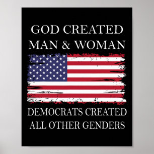 God Schiep Man En Vrouw Democraten Schiepen Alle A Poster