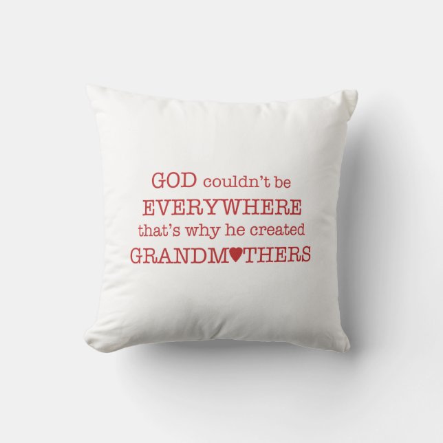 God Schiep Oma's-Rood Kussen (Voorkant)