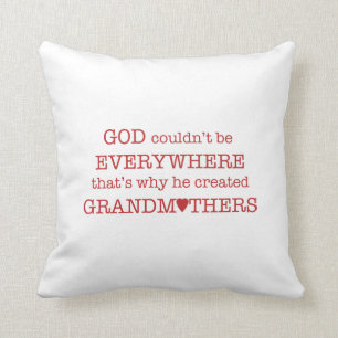 God Schiep Oma's-Rood Kussen
