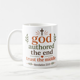 God schreef het einde - Vertrouw het midden Christ Koffiemok