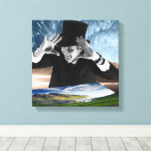 God speelt canvas afdruk (Insitu (Houten vloer))