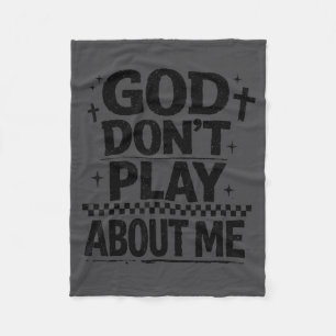 God speelt niet met mij Christelijk geloof citaat  Fleece Deken