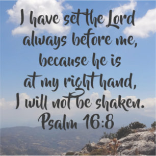 God staat voor mij Psalm 6:8 Grote Bijbelvers Sticker