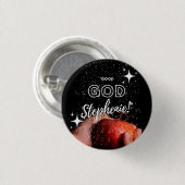GOD Stefenie. Pin Ronde Button 3,2 Cm (Voorkant /achterkant)