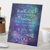 God sterrenstelsel citeert astronomisch geschenk i reclamebord met voetstuk (Insitu)