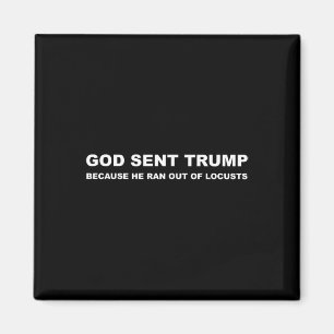God stuurde Trump omdat hij geen sprinkhanen meer  Magneet
