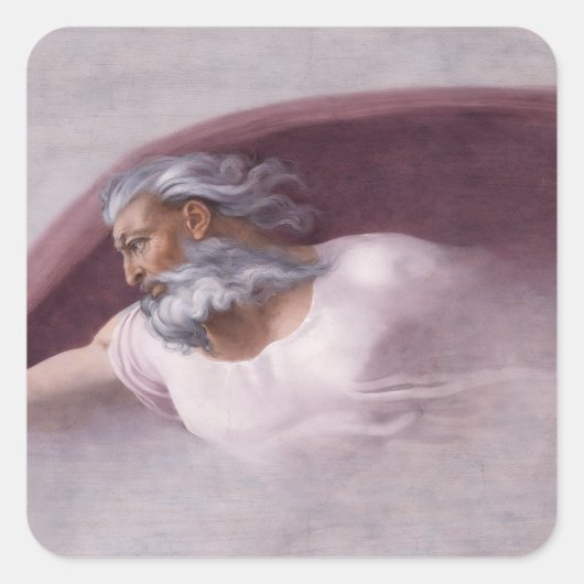 God the Father Renaissance Devotional Design Vierkante Sticker (Voorkant)
