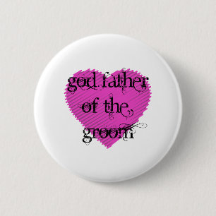 God Vader van de Groom Ronde Button 5,7 Cm