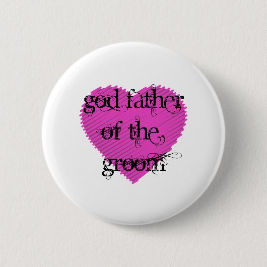 God Vader van de Groom Ronde Button 5,7 Cm (Voorkant)