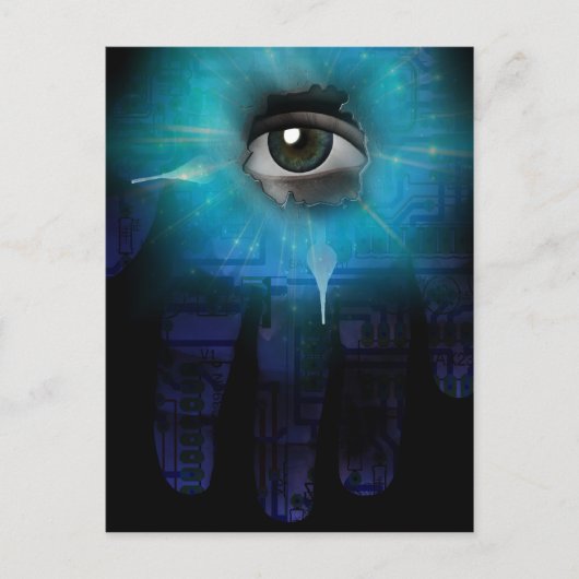 God van de machines briefkaart (Voorkant)