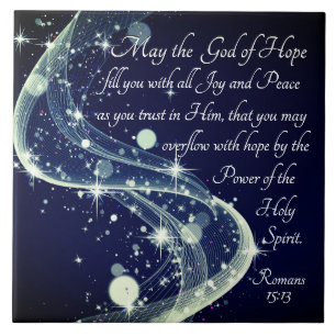 God van hoop, Romeinen 15:13 Bijbelverse, Kerstmis Tegeltje
