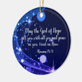 God van Hope Romans 15:13 Bijbelverse, Kerstmis Keramisch Ornament (Links)