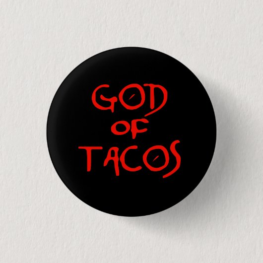 God van Tacos (alleen tekst) Ronde Button 3,2 Cm (Voorkant)