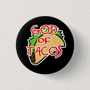 God van Tacos Ronde Button 3,2 Cm