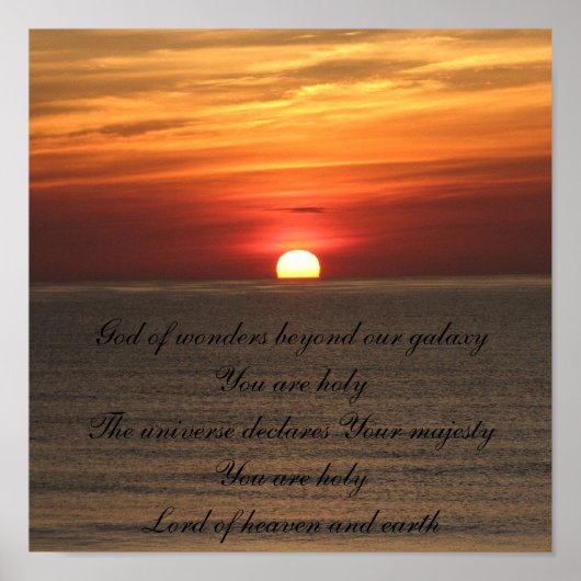 God van Wonders Sunrise Poster (Voorkant)