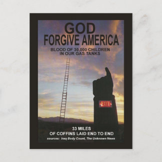 God vergeeft Amerika Briefkaart