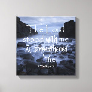 God versterkte mij Bijbelvers Canvas Afdruk
