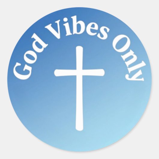 God Vibes Only Ronde Sticker (Voorkant)