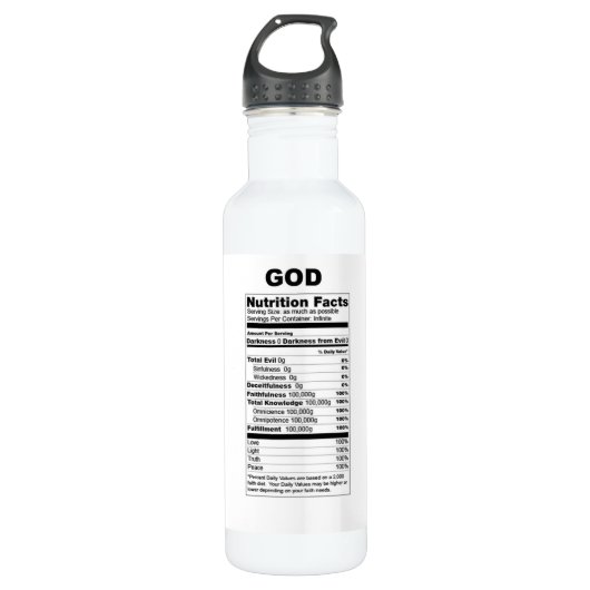God: Voedingsfactoren Waterfles (Voorkant)