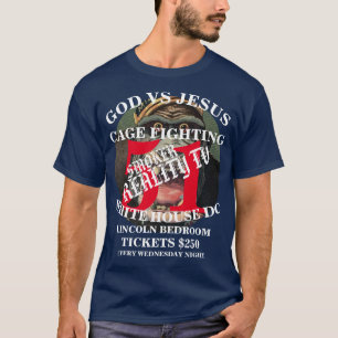 GOD VS JESUS CAGE VECHT TEGEN WASHINGTON DC LINCOL T-SHIRT