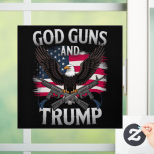 God Wapens En Trump Adelaar Amerikaanse Vlag Vinta Raamsticker