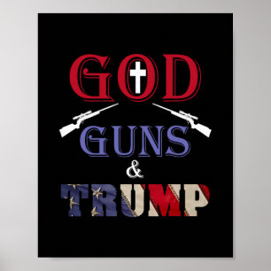 God Wapens En Trump Trump Republikein Poster